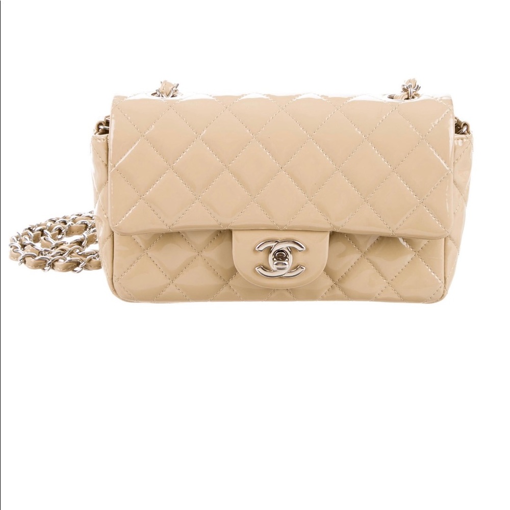 Rare Chanel classic patent leather mini flap bag